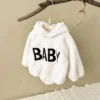 Baby Boy Clothes Newborns Hooded Romper Autumn Winter Toddler Girls Plus Fleece Warm Sweater Tops Pants  BodySuit 0-2 Years Old 1
