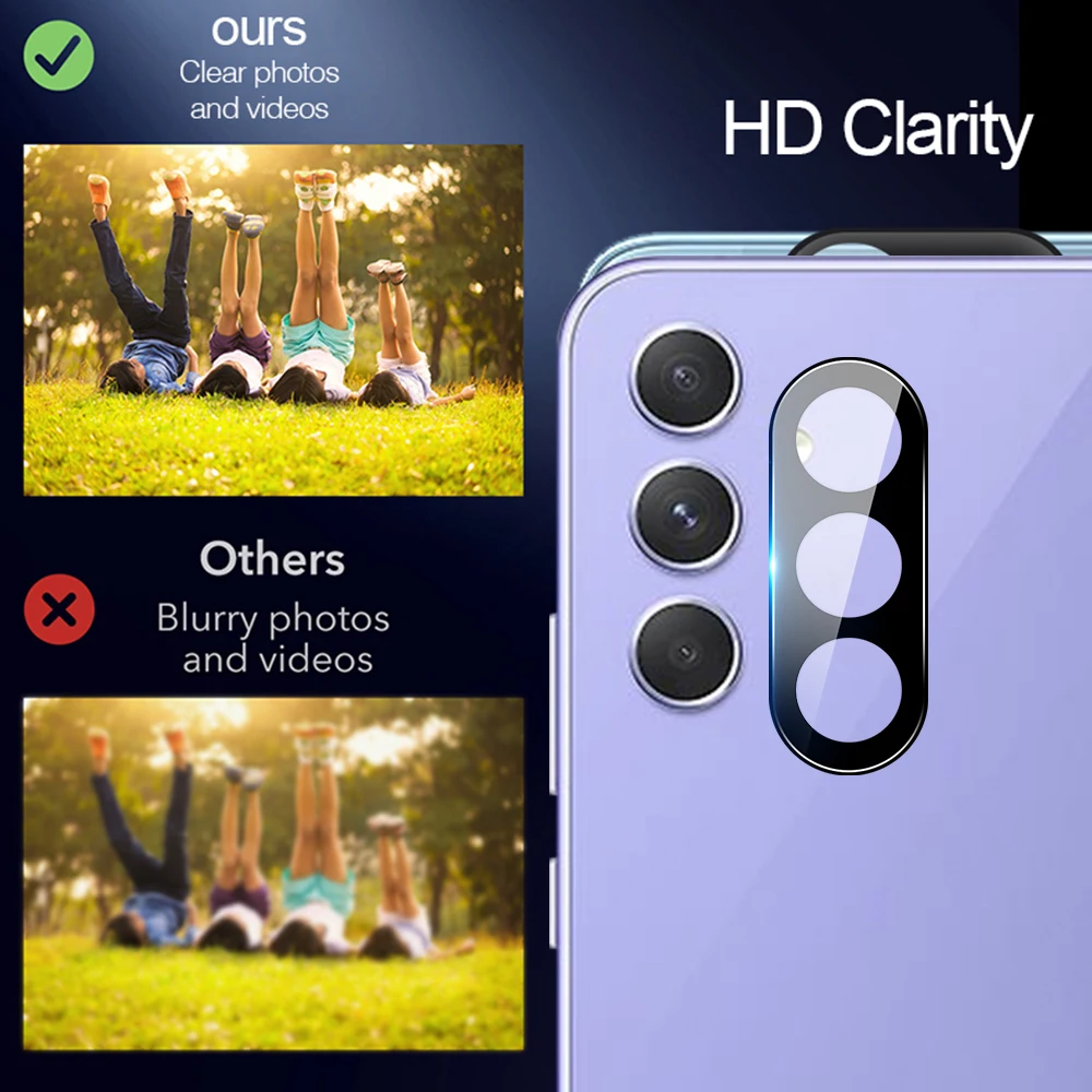 3D Curved Camera Screen Protector with Back Cover Lens Case - Tempered Glass