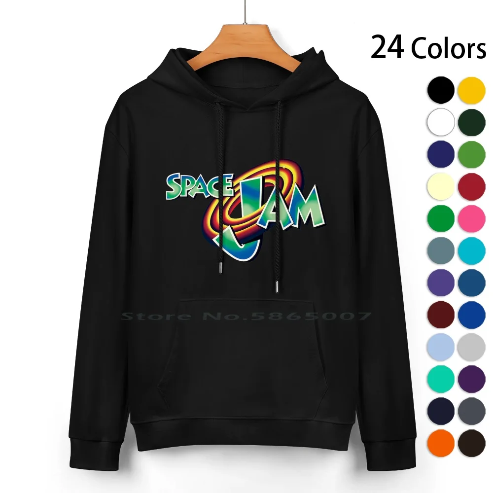 

Space Jam Logo Design Pure Cotton Hoodie Sweater 24 Colors Space Jam Cartoon Logo 100% Cotton Hooded Sweatshirt For Women Men