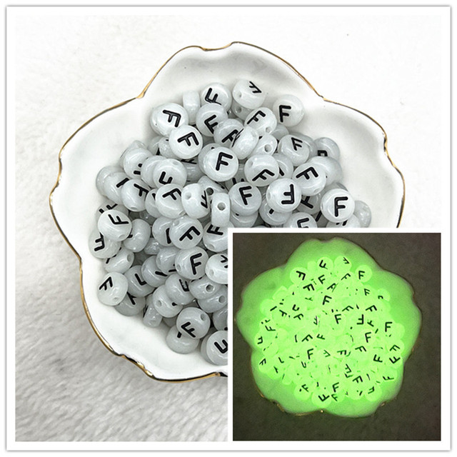 7x4mm A-Z Luminous Beads Letter Beads Acrylic Spaced Beads For Jewelry Making DIY Charms Bracelet