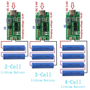 Multi-cella 2S 3S 4S Tipo-C A 8,4 V 12,6 V 16,8 V Step-Up Boost LiPo Polimero Li-Ion Caricatore 7.4 V 11,1 V 14,8 V 18650 Batteria al litio