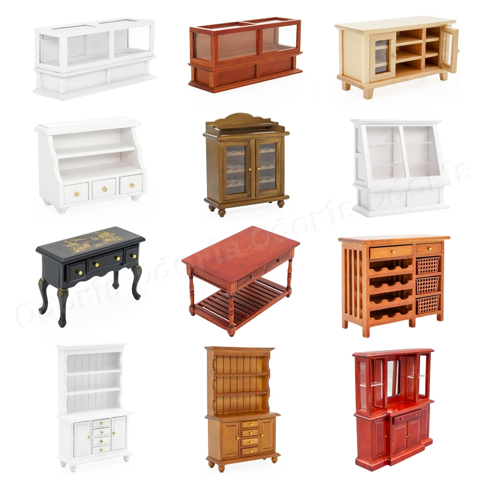 Odoria 1:12 Miniature Furniture Wooden Cabinet Storage Cupboard Closet Bookcase Shelf Table Desk Dollhouse Accessories Decor odoria 1 12 miniature