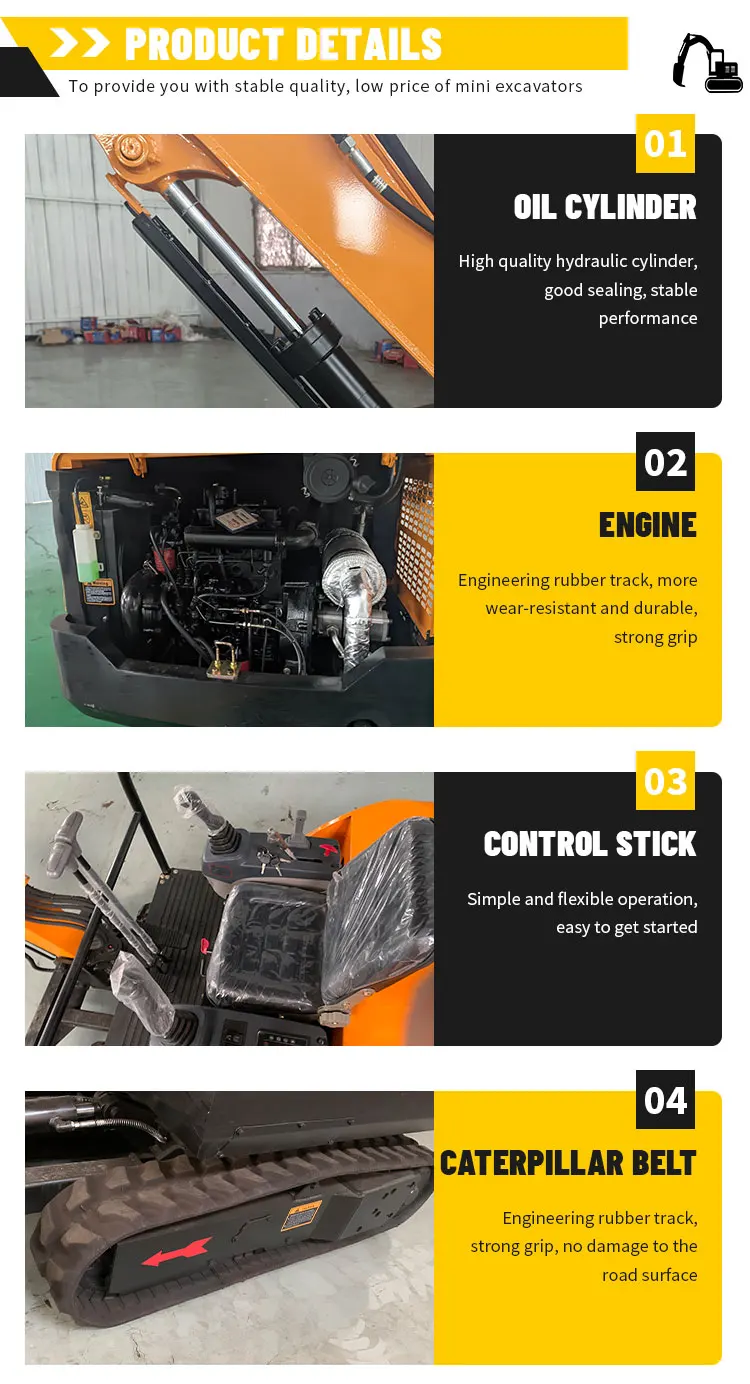 Kleiner Bagger 2,5 Tonnen kompakter Mini-Hydraulikbagger zum Verkauf mit CE-zertifizierter Qualität – Detail 7