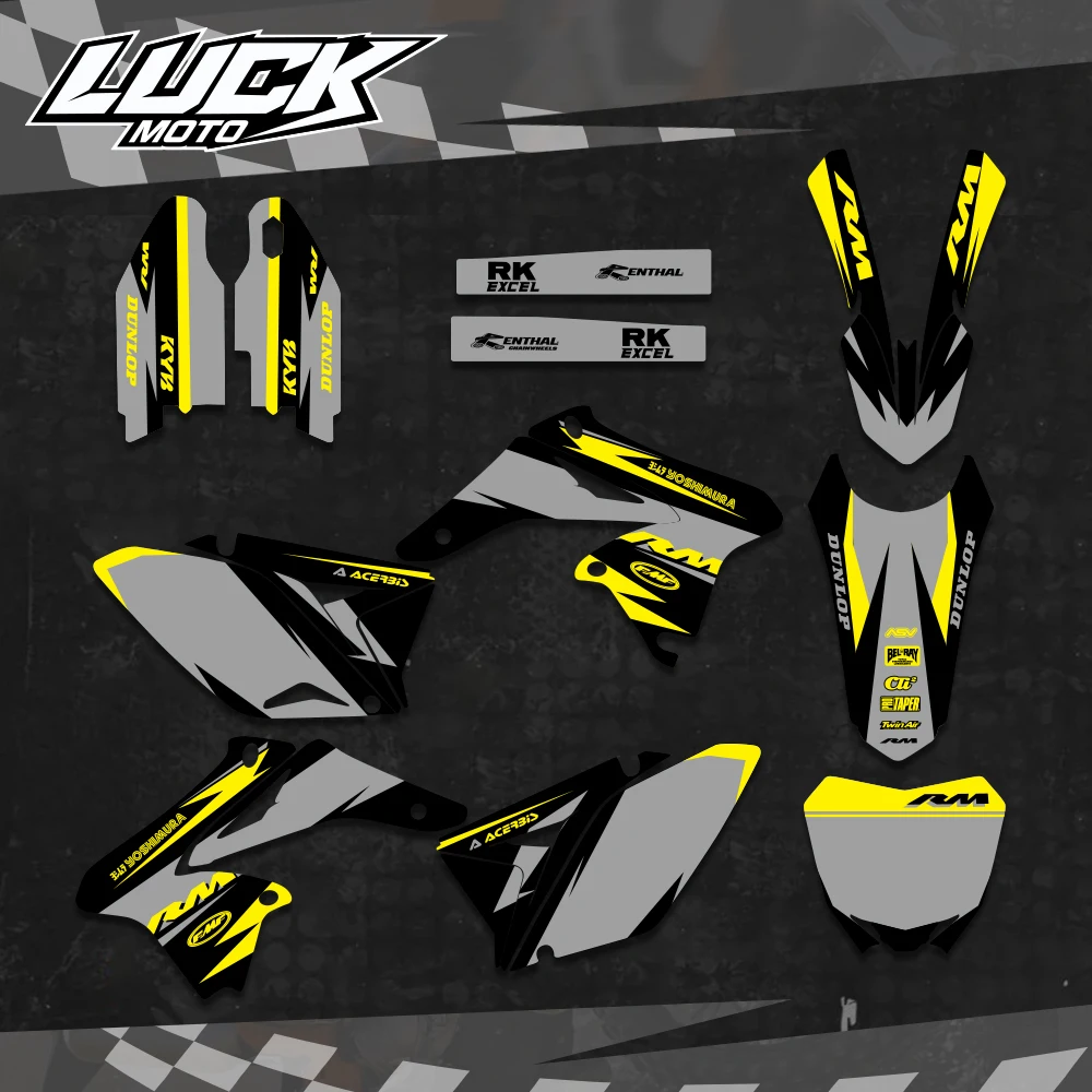 LUCKMOTO 전체 그래픽 데칼 스티커, 오토바이 배경, 스즈키 RMZ250 RMZ 250 2010 - 2013 2014 2015 2016 2017 2018