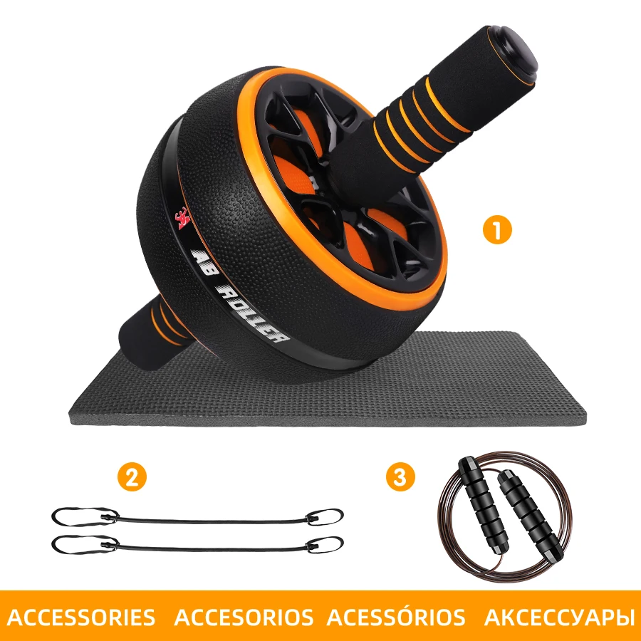 Abdominal Trainer Ab Roller Wheel Strength Training Wheels Kit with Knee Mat Abdominal Muscles Exercise Equipment for Men & Women Home Accessories
