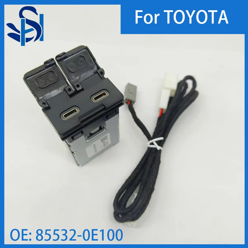 85532-0E100 USB Charger Type-C Data Connector For Toyota Cars Highlander, Camry, Corolla, Rav4 With Cable