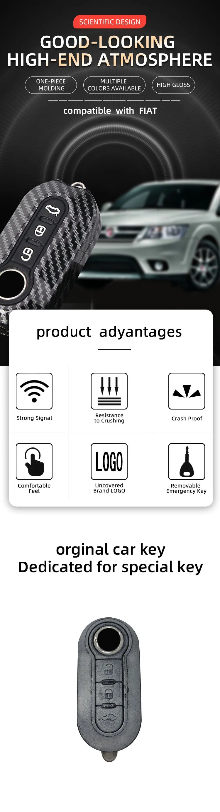 Custodia per chiave auto in ABS di alta qualità adatta per FIAT 500 Panda Punto Flip chiave a distanza pieghevole 3 pulsanti modello in fibra di carbonio 8 Custodia per chiave auto in ABS di alta qualità adatta per FIAT 500 Panda Punto Flip chiave a distanza pieghevole 3 pulsanti modello in fibra di carbonio - S3e7cf70cebe34b2dbf51dcab0dfbf708p