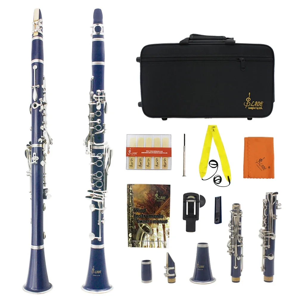 17 Keys Clarinet Bb with Cleaning Kit Reeds for Concert