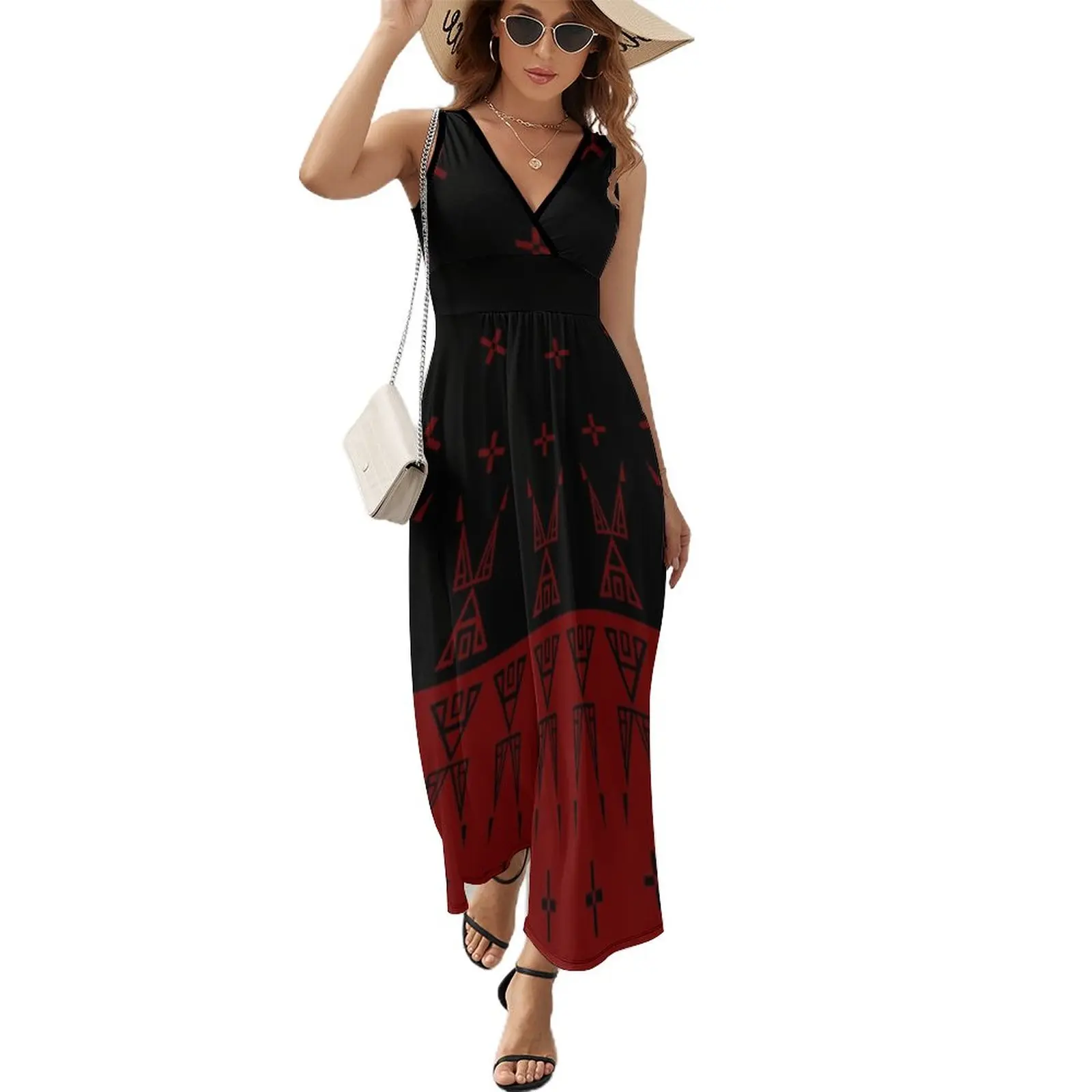 

Night Stars (Maroon/Black) Sleeveless Dress summer dress daily beach dresses elegant guest wedding dress