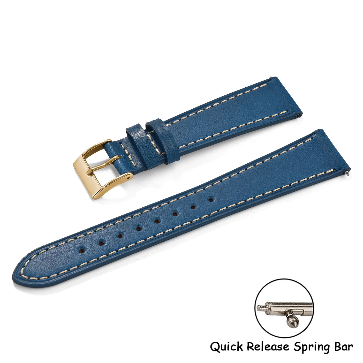 Universal Retro Leather Watch Band - Quick Release Strap