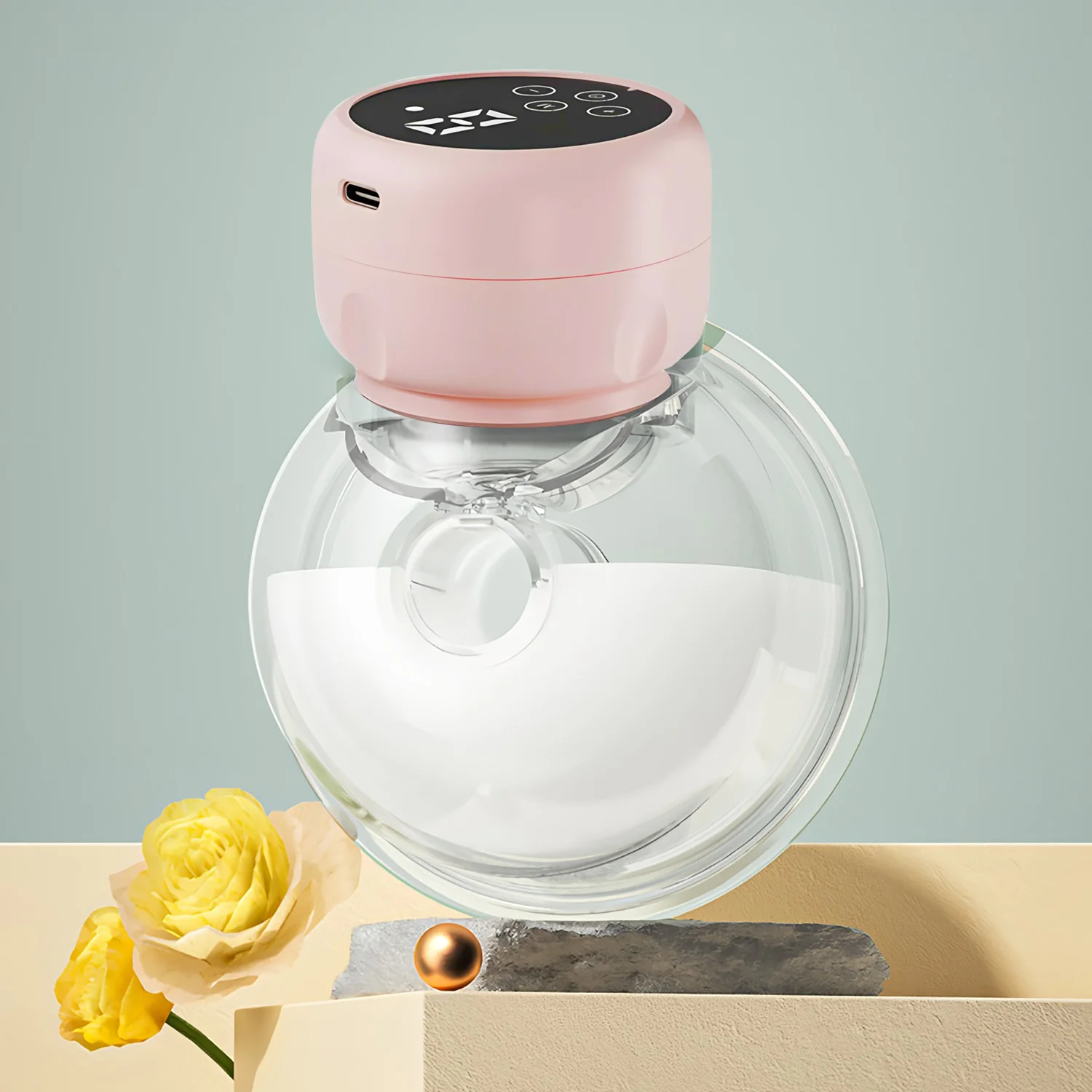 amzwn Electric Pump Wearable Breastpump Wireless Portable Pumps Milk Extractor USB Charging Breast Sucker_voghion.com