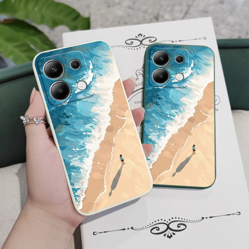 Beautiful Beach-Themed Liquid Silicone Phone Case