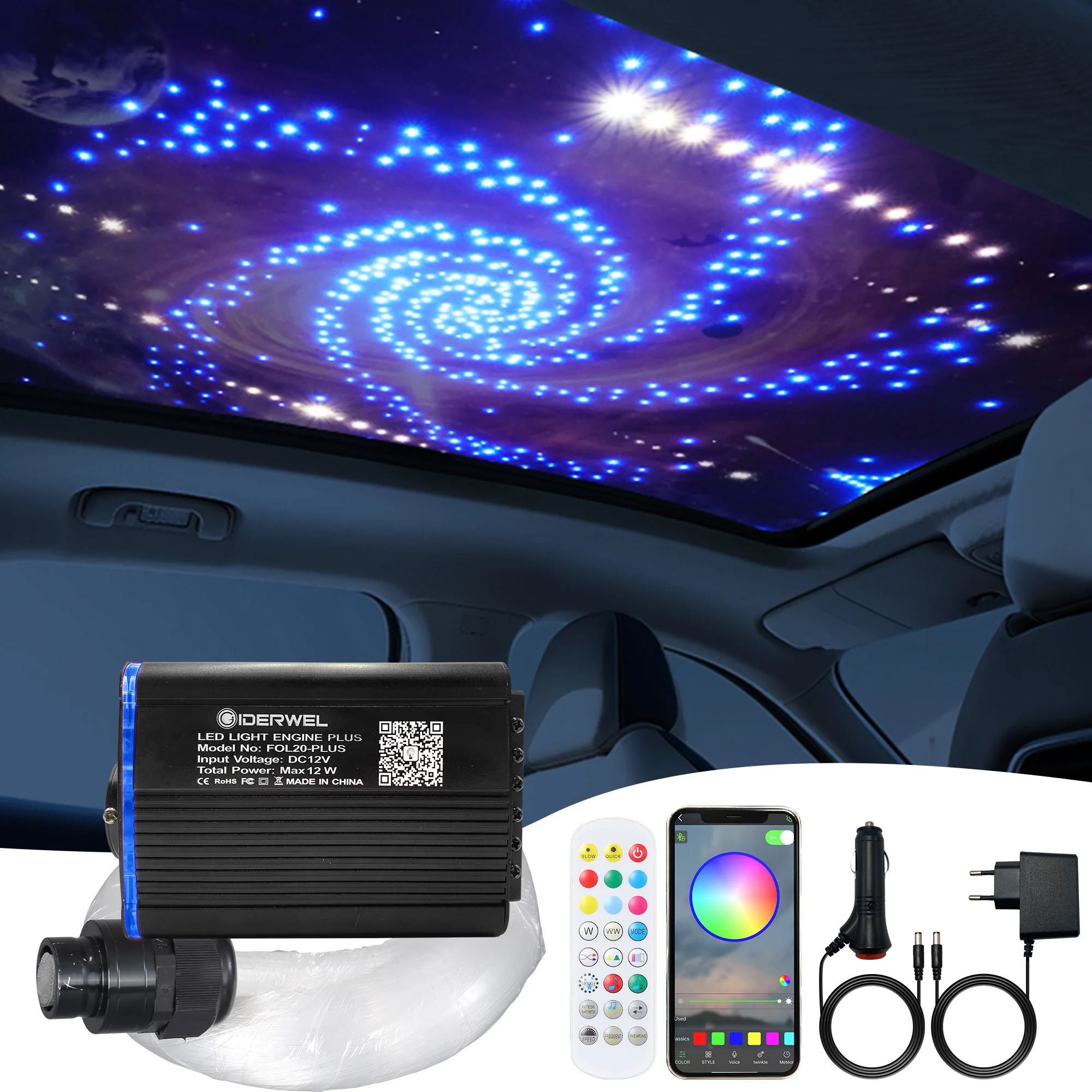 Shooting star top fiber optic