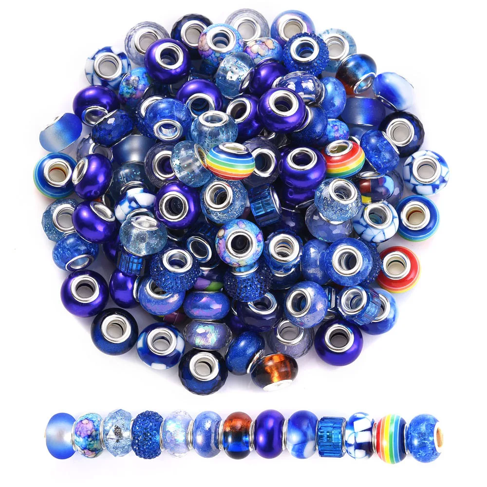 50 Stück 14 mm flache runde Acrylperlen mit großem Loch, gemischte Farben, Acryl-Abstandsperlen für DIY-Anhänger, Armband, Halskette, Schmuckherstellung – Detail 7