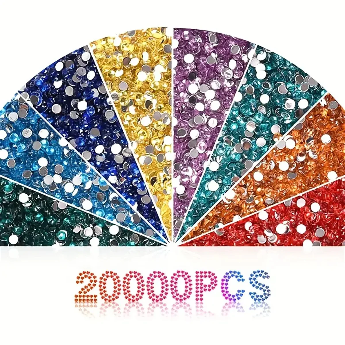 1000 Stück/Beutel 5D Diamant-Malperlen, 20 Farben, 20.000 Runde Glänzende Diamanten, Fehlende Partikel Nachfüllbar – Detail 1