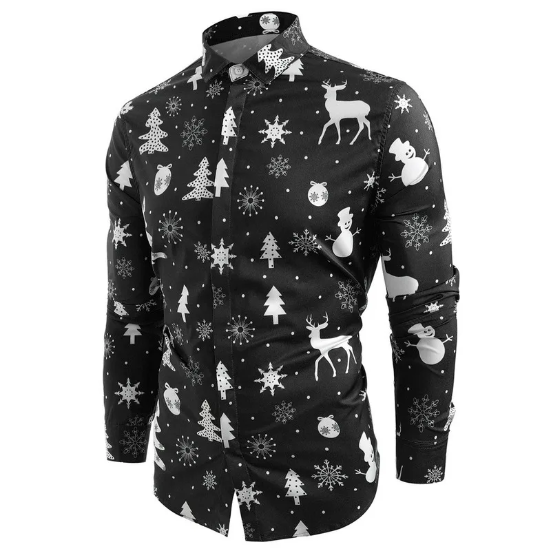 Mens Christmas Shirts Long Sleeve Christmas Shirt Men Size
