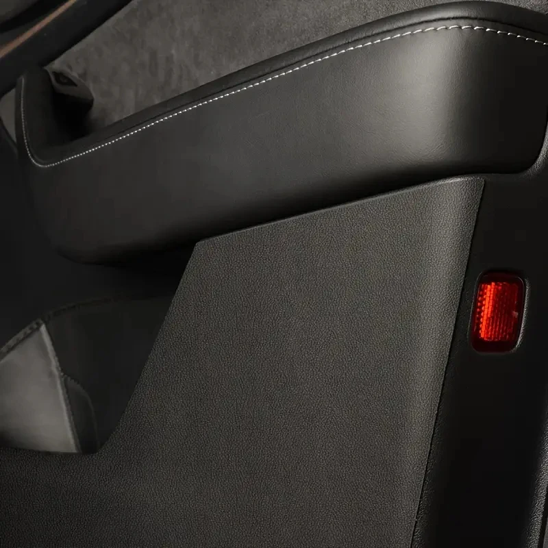Für Tesla Modell 3/Y Auto Tür Anti-Kick Pad Leder Seite Tür Panel Schutz Aufkleber Trim Anti-schmutzige Matte Innen Zubehör – Detail 6