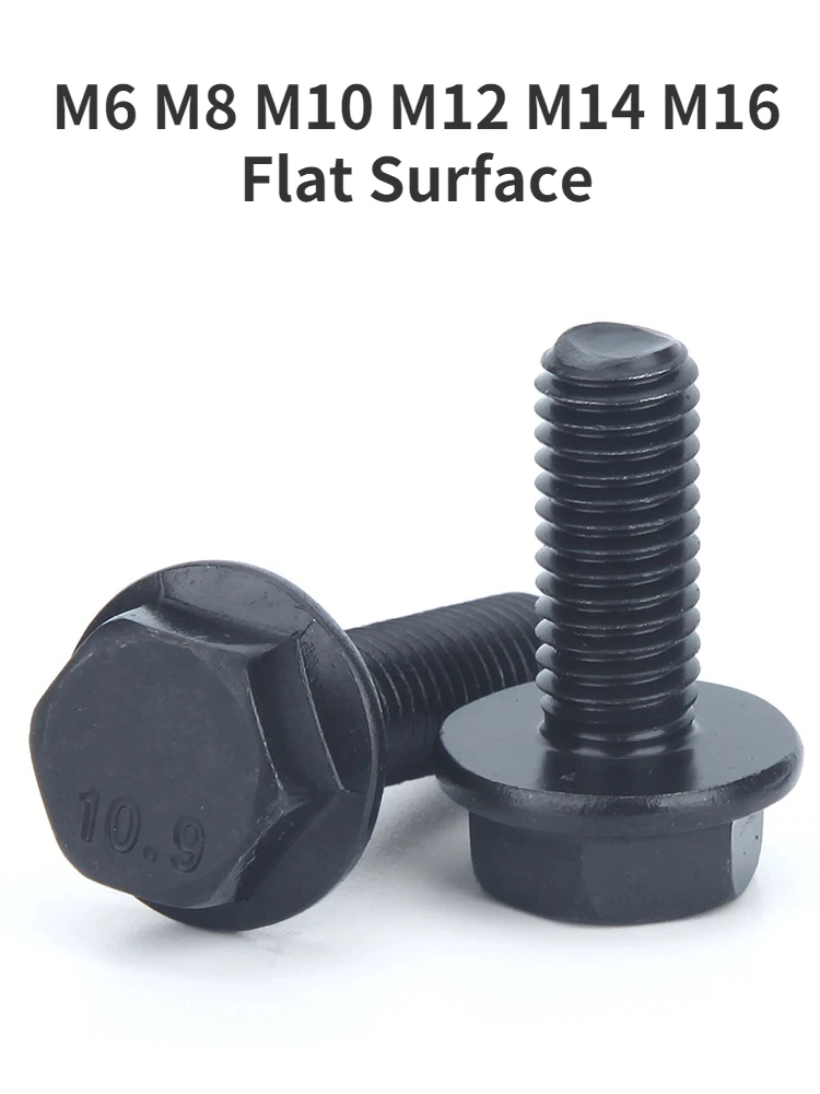 Hexagonal Flange Bolts M5 M6 M8 M10 M12 M14 M16 10.9 Grade External Hexagon Flanges Bolt Hex Flange Screws