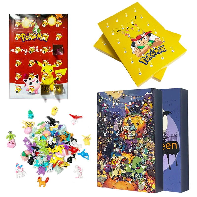 6-36 Pz Pokemon Natale 2022 Calendario Dell'Avvento Scatola Figura Giocattoli Pokemon Halloween Gits Box Pikachu Anime Figuras Giocattoli Per Bambini