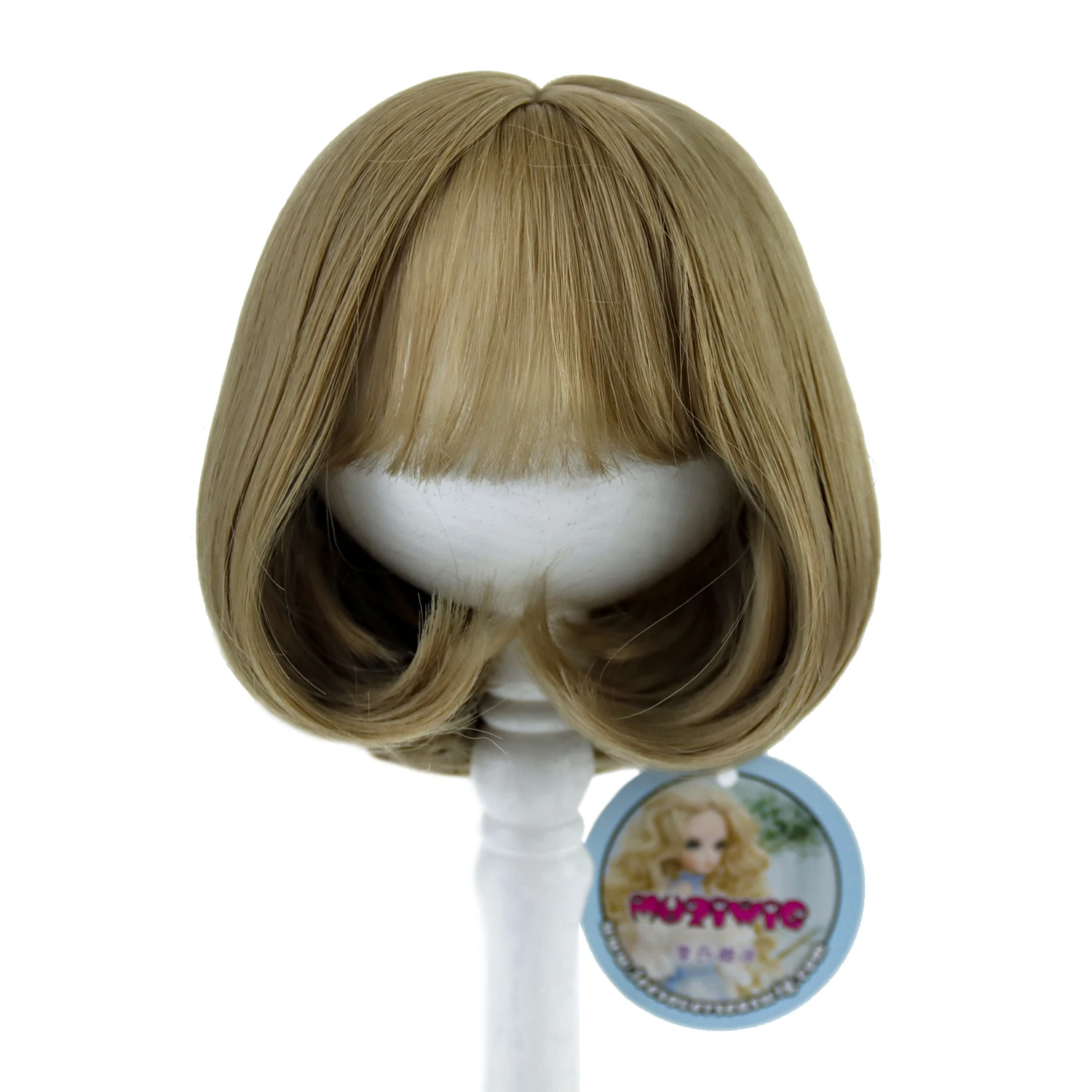 

Aidolla BJD Wig Curly Bangs BOBO Head Short Doll Hair Big Roll Wig Soft Wire Doll Accessories For BJD/Blyth Dolls Girl DIY Gift