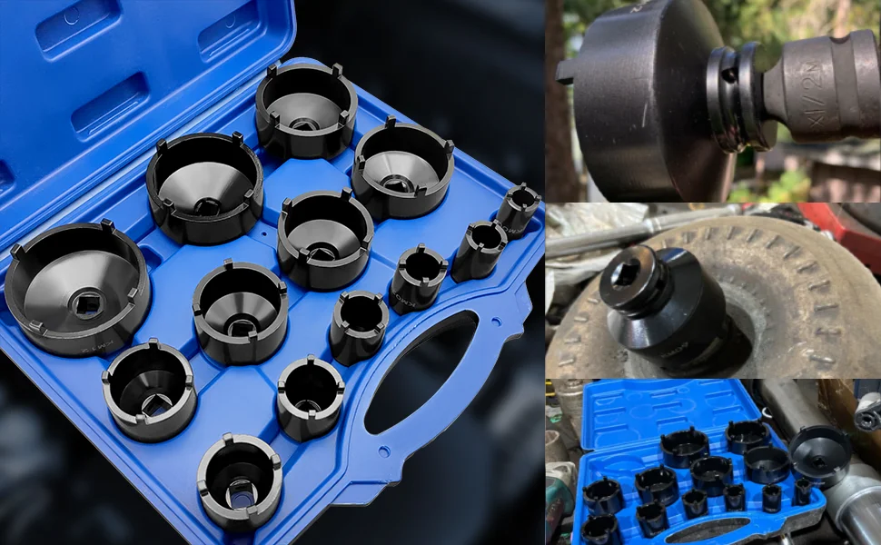 13-teiliges 1/2 Zoll Antriebswellen-Steckschlüssel-Set, Spindelmutter-Steckschlüssel 22-75mm, Geeignet für Chevrolet, Dodge und die Meisten Anderen Modelle – Detail 2