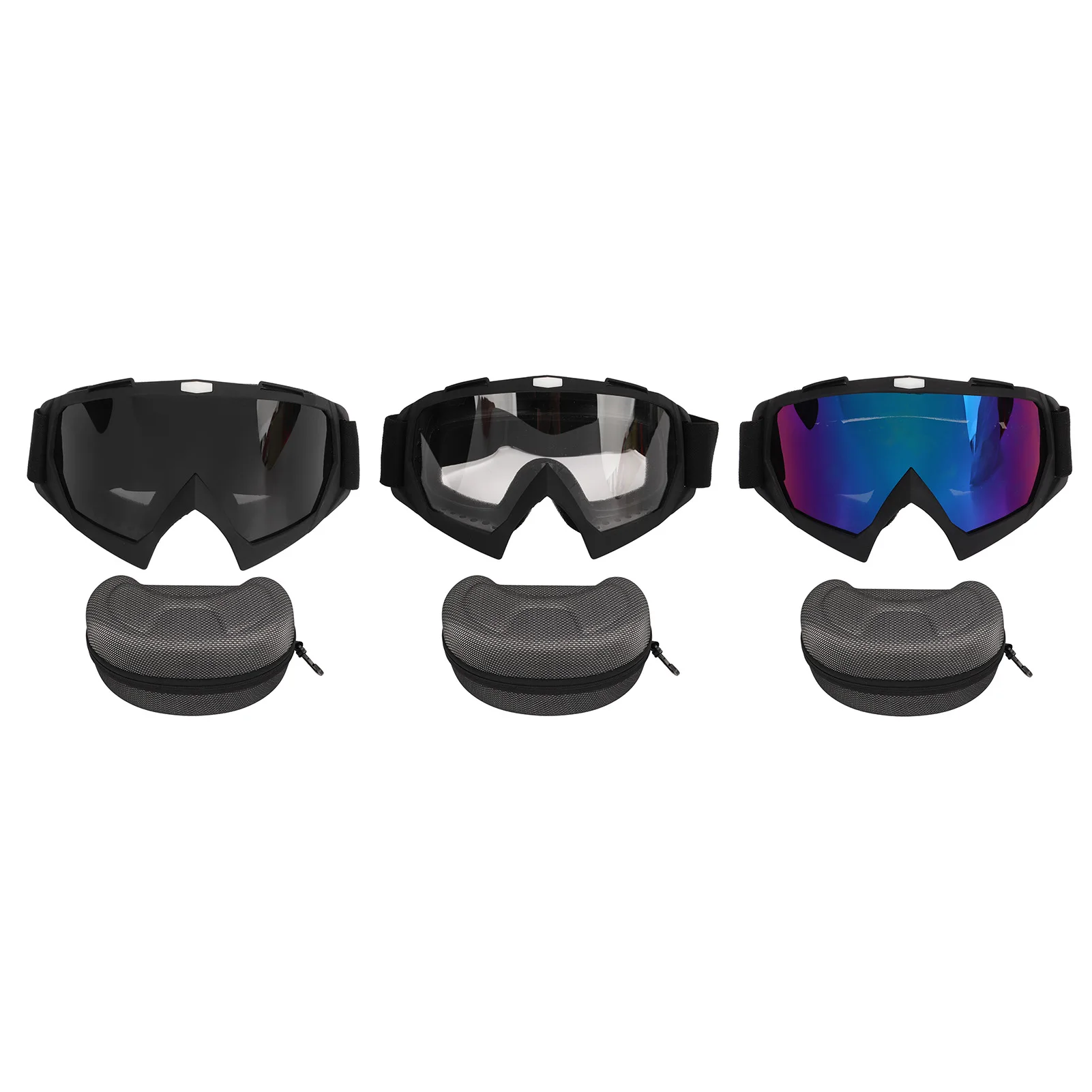 Outdoor Ski Goggles, Sports Cycling Motorcycle Windproof Goggles Bike Off Road Dustproof Glasses Matte Black Frame Snow Goggles 6