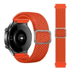 Nylon Braided Loop Strap - Comfortable Smartwatch Bracelet, 20mm/22mm for 1PCS 22mm (Orange)