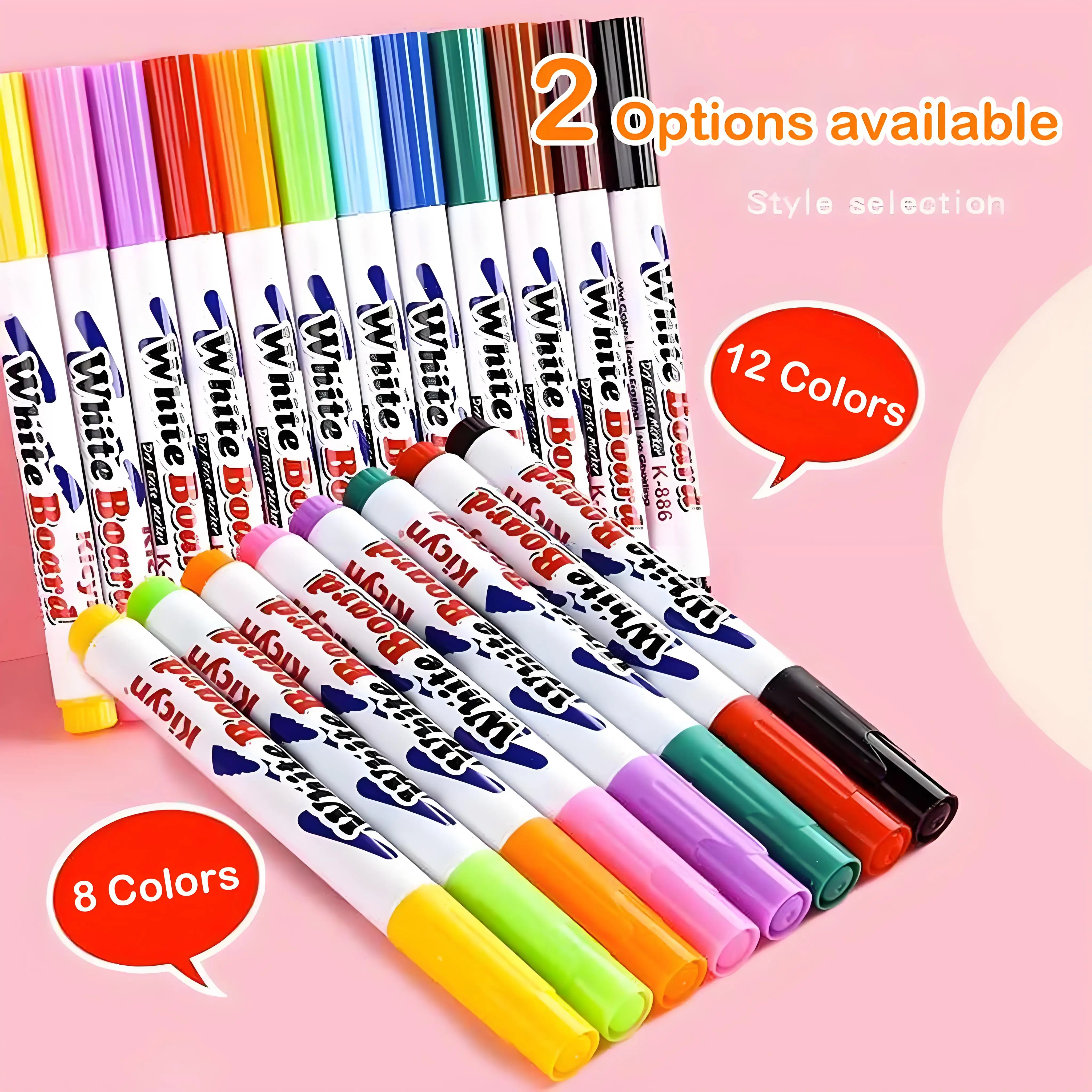 8/12 색상 스푼이 포함된 물에 뜨는 펜 어린이 물 그림 그리기 수성 친환경 지울 수 있는 세척 가능한 화이트보드 교육용