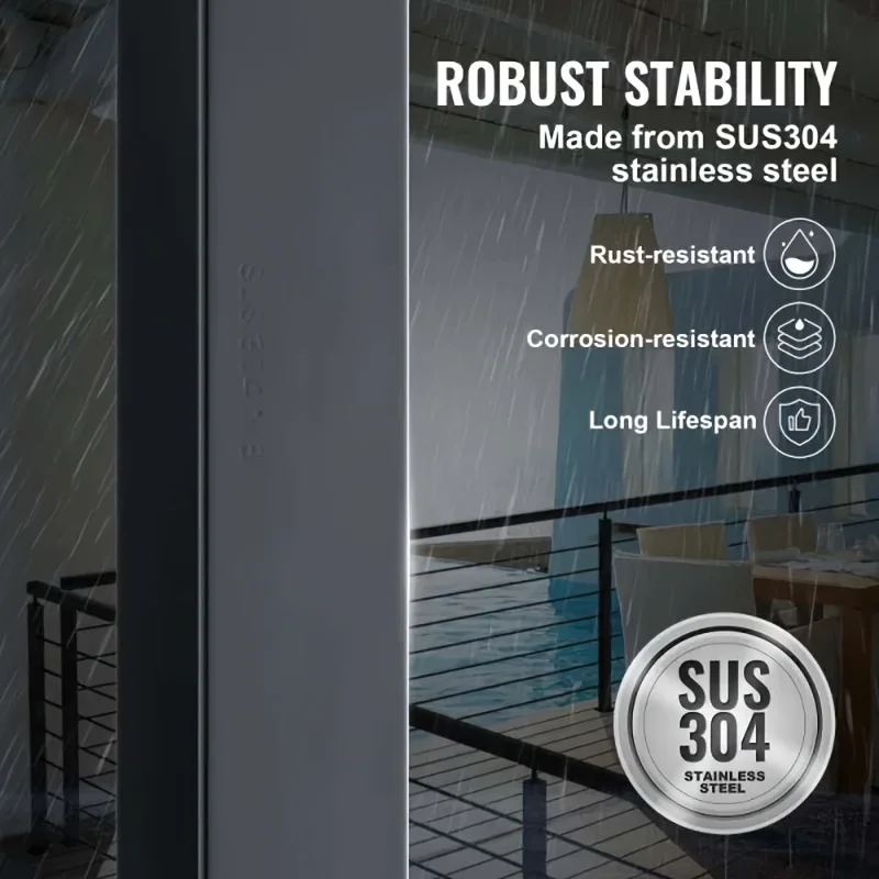 Cable Railing Post, 36" X 2" X 2" Steel Level Deck Railing Post Without Holes, SUS304 Stainless Steel Cable