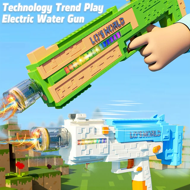 New Trendy Water Gun Toy With Linked Recoil Chamber Cool Lighting Large Capacity Self-priming Children's Summer Water Play 1