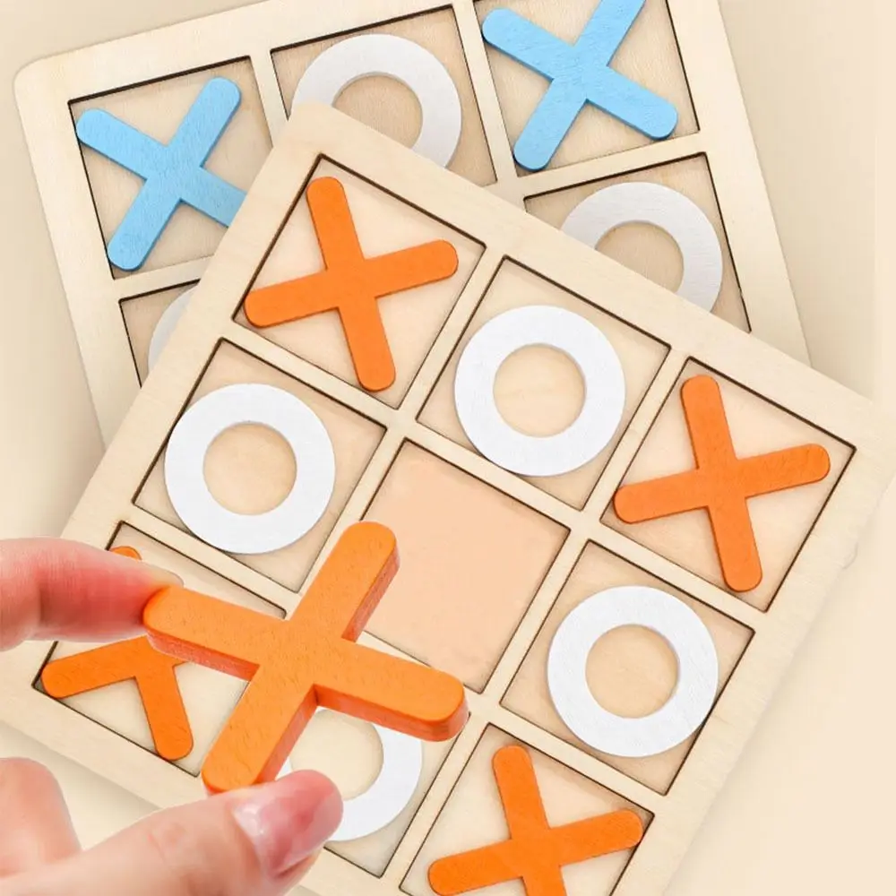 

Intelligent Educational Toys Noughts And Crosses Montessori Wooden Toy Puzzle Table Game Tic Tac Toe Game XO Chess Game