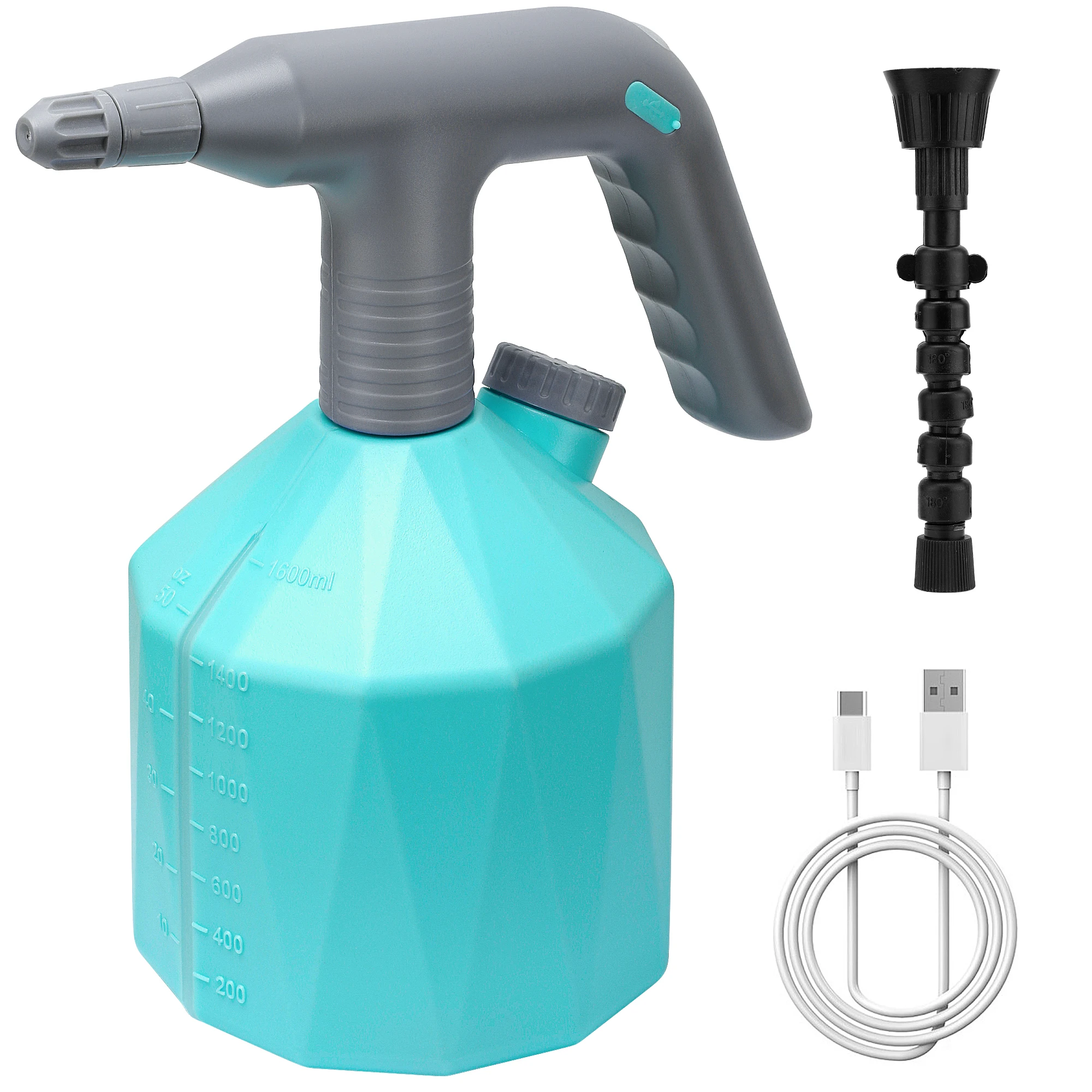 

1.6L Electric Plant Mister Spray Bottle for Indoor/Outdoor Garden Electric Watering Can Adjustable Spout Automatic Water Sprayer