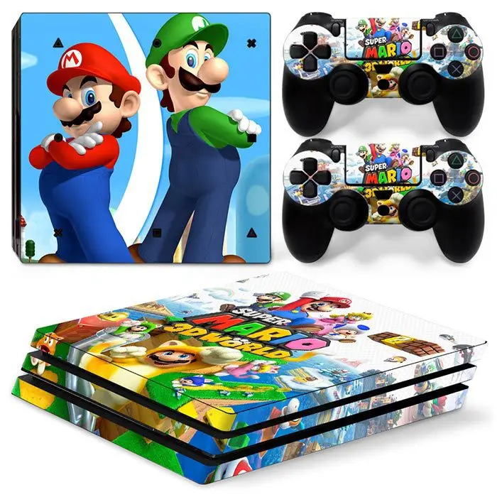 Super Mario Cartoon Color Adesivos, Consola de Jogos, Corpo Inteiro,  Decalques, Controlador Host, PS4, Pro