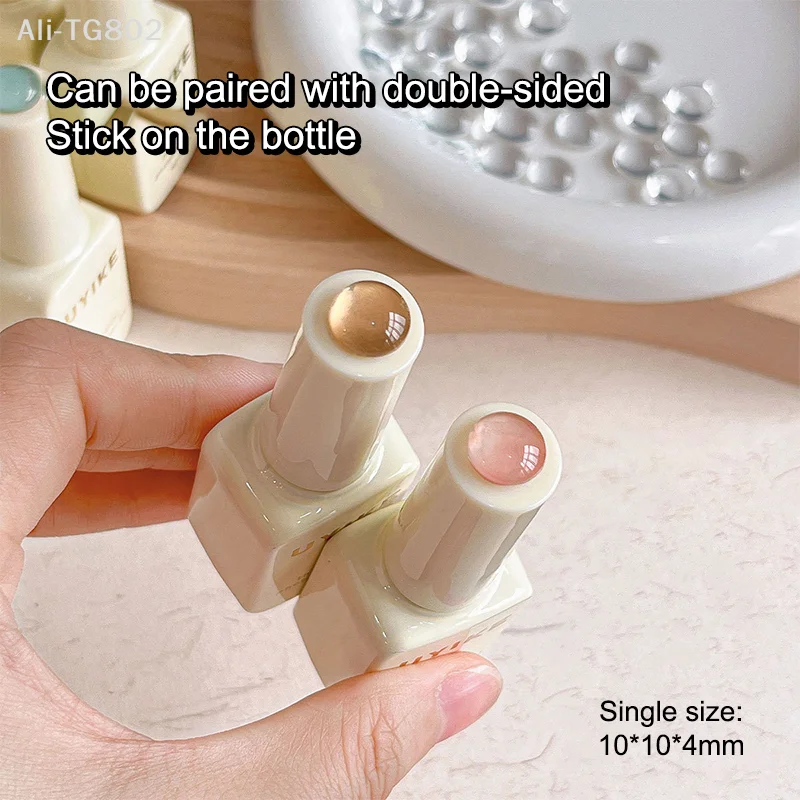 40개 원형 유리 컬러 카드 투명 네일 아트 디자인 스티커 팁 플랫 백 보드 라운드 드롭 네일 살롱 도구