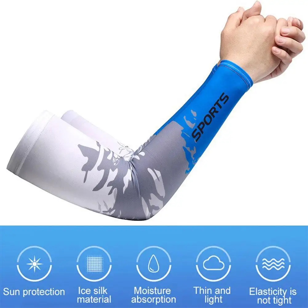 

1 Pair Arm Sleeves Warmers Sports Sleeve Sun UV Protection Cycling Cover Hand Running Sports Warmer Cooling Fishing Sleeve X8Z2