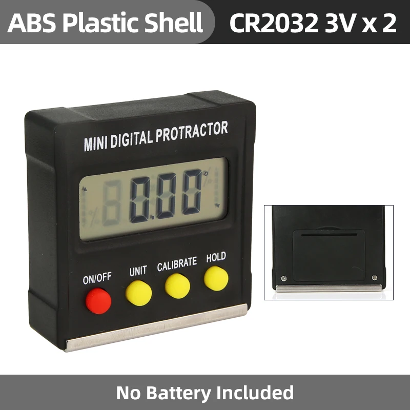 Goniometro Digitale LCD - Inclinometro Elettronico 0-360&deg; Con Base Magnetica Per Misure Precise