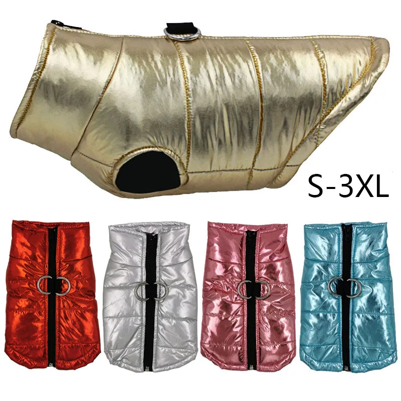 

Luxury Dog Down Jacket Winter Zipper Pet Dog Clothes For Small Large Dog Sleeveless Vest Clothing Puppy Dog Padded Coat Ski Suit