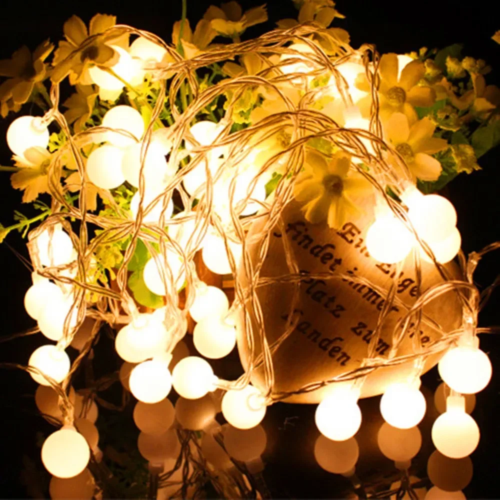 Outdoor Ball LED String Lights Plastic Garden Decoration