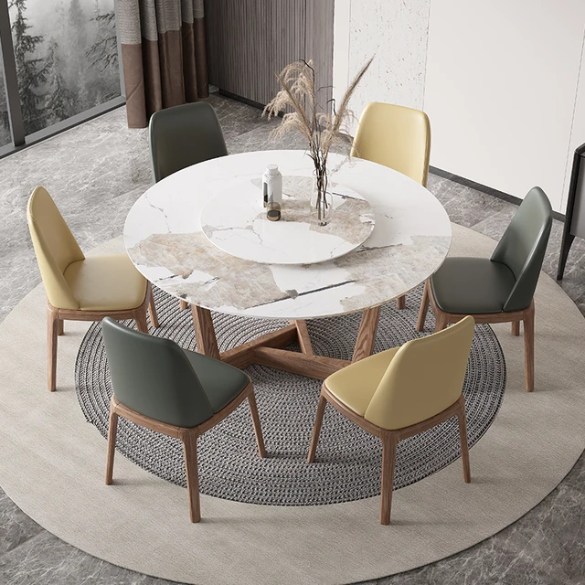 Living Room Dining Table Set Folding Table Solid Wood Round Table Home  Furniture Diameter 120cm 1 Table 6 Chairs Set - Dining Chairs - AliExpress