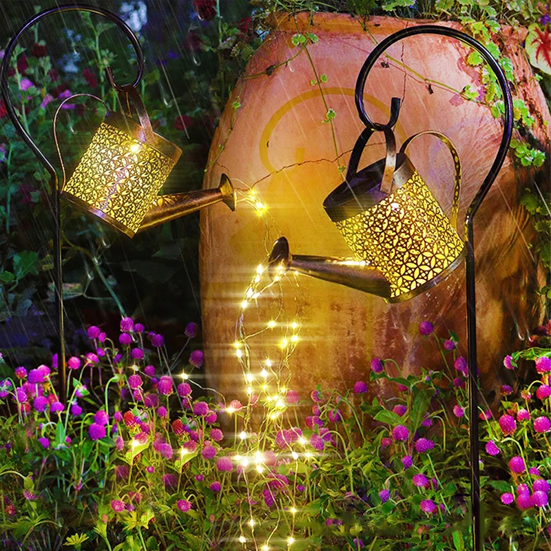 

Led Solar Watering Can Light Hanging Kettle Light Waterproof Garden Decoration Metal Retro Light Outdoor Dining Table Patio