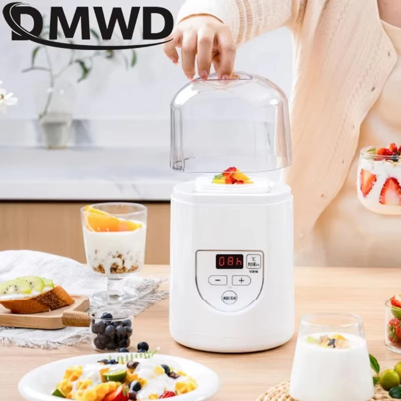 220V Electric Automatic DIY Yogurt Maker Enzyme Machine Temperature Adjustable Fermenter Rice Wine Natto Fermenting Timer 1L EU 3