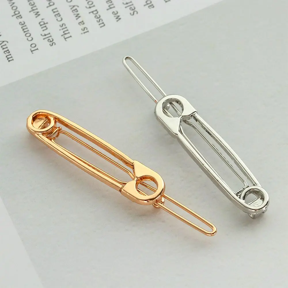 

Gift Jewelry Gold Silver Hair Accessories Brooch Pin Shape Girls Hairpin Hair Clips for Women Barrettes Safety Pin Hairpins