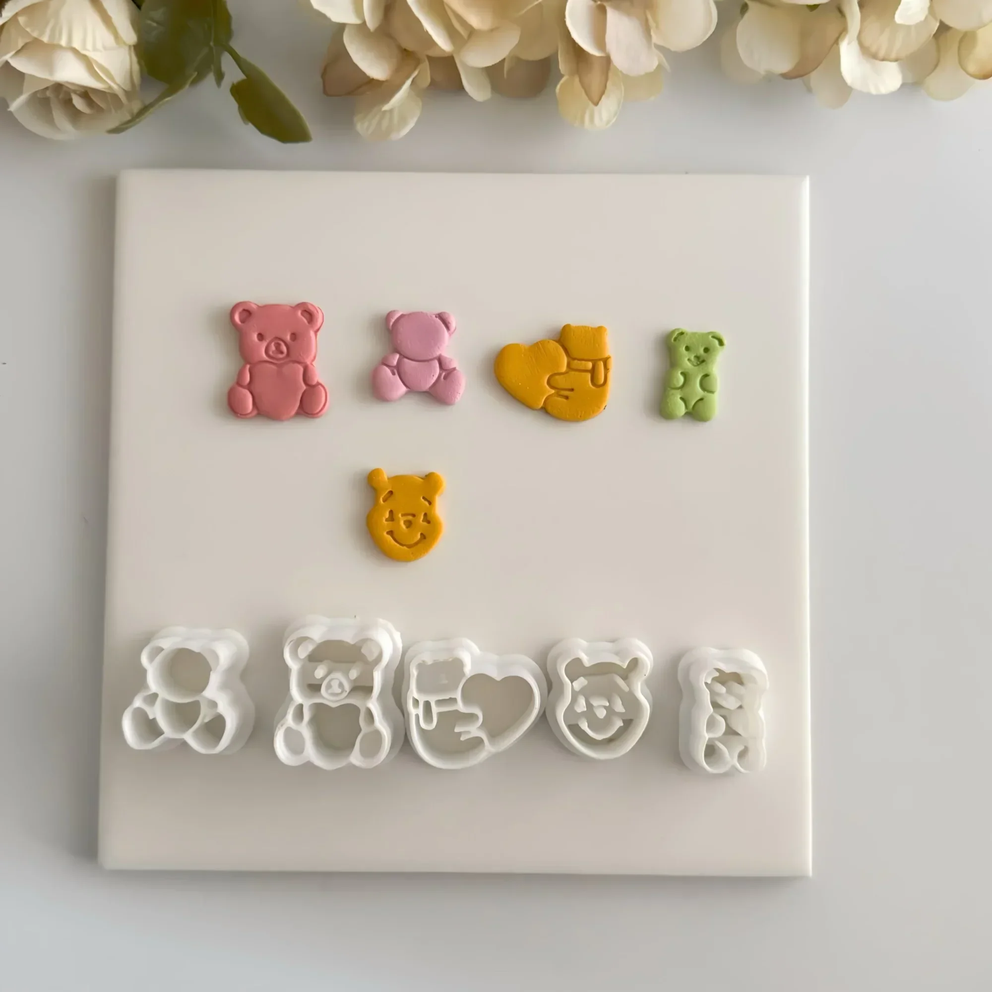 Cute Teddy Bear Polymer Clay Cutter Clay Tool Diy Earring Pendant Jewelry Molding Cutting Mold Ceramic Tool