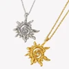 E.B.belle Stainless Steel Tarnish Free Hypoallergenic Sun Light Zircon Stone Charm 18K Gold Plated Necklace Women's Gift
