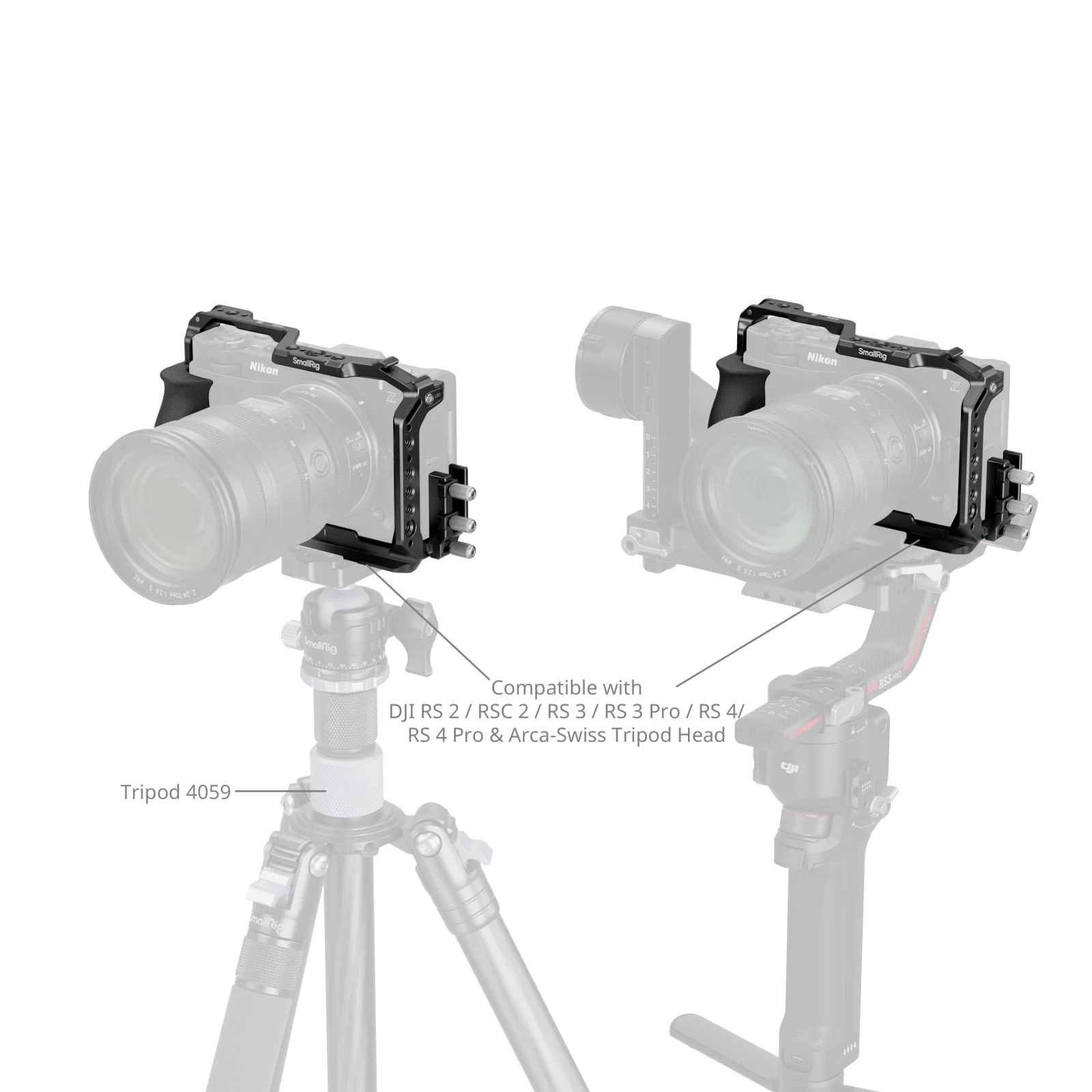 ZR Camera Cage for Nikon ZR, w Cable Clamp Silicone Handle Built-in Arca-Swiss Q