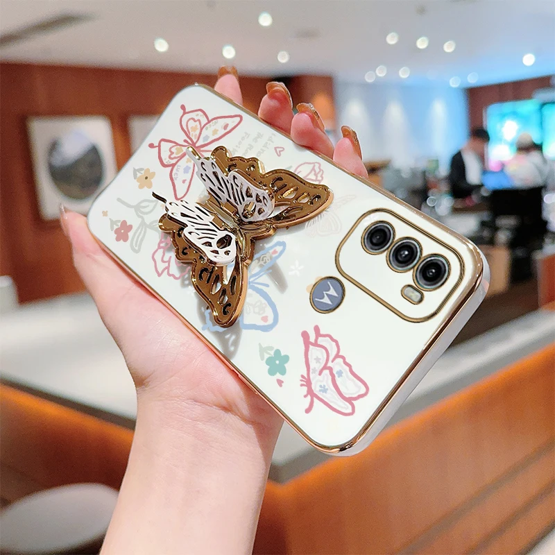 Rose Butterfly Plating Holder Phone Case