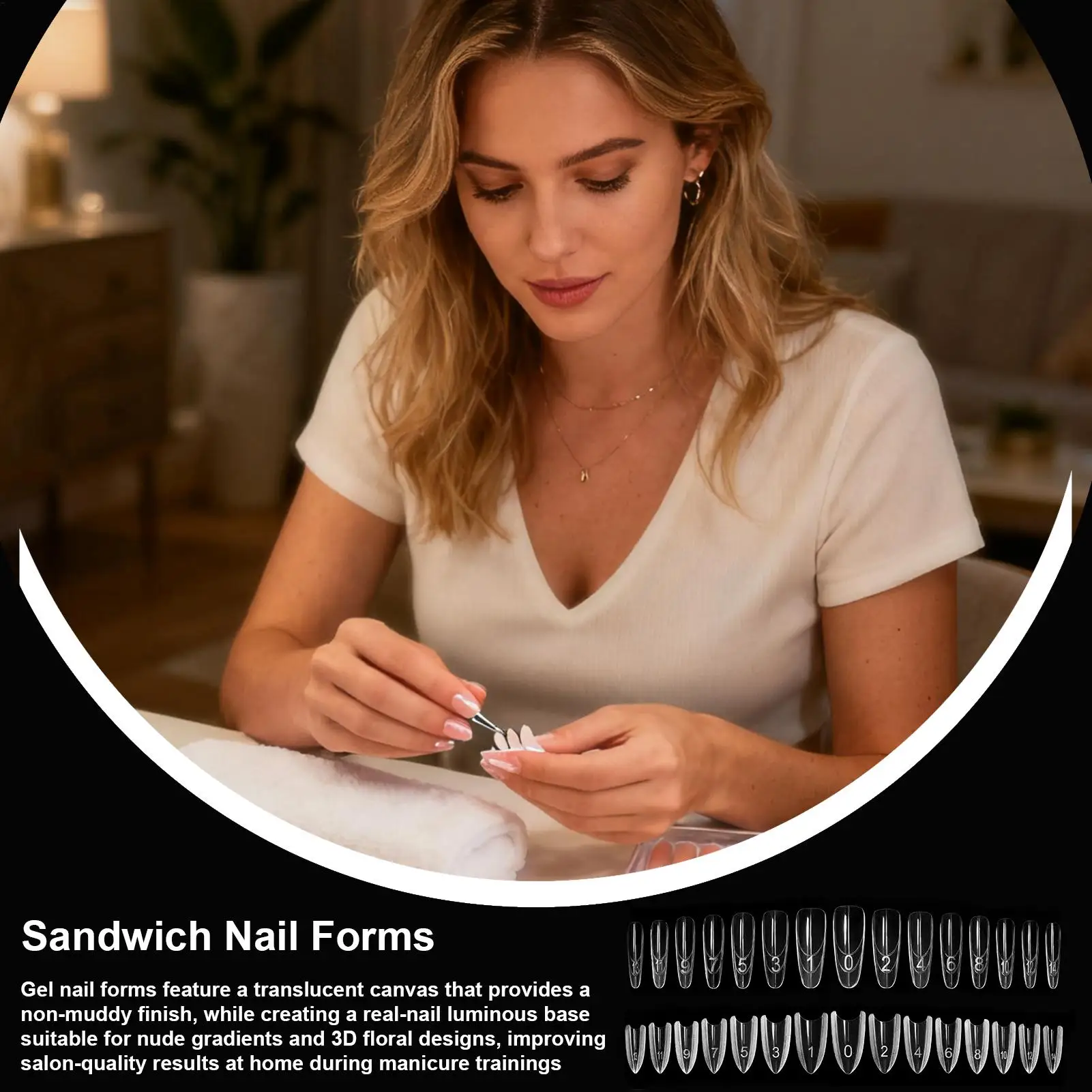 Forme per unghie per gel 240 pezzi Forme di estensione per unghie in gel per manicure traslucido per principianti Professionisti Donne - immagine 3