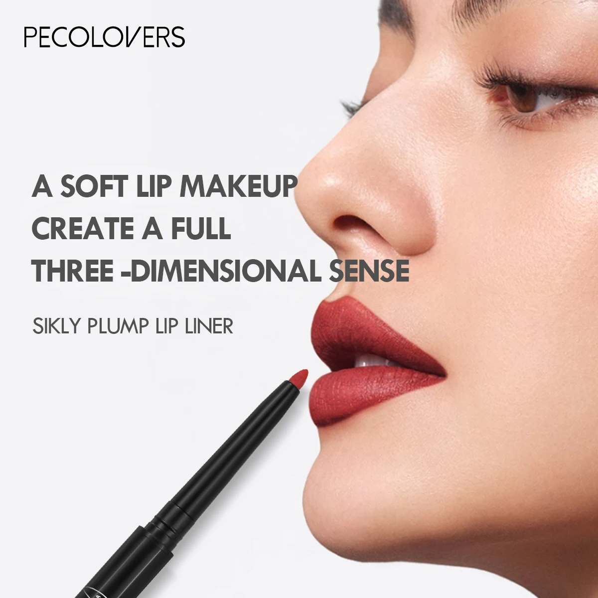 12 Colors Lip Liner , Matte Dewy Finish Long Lasting Waterproof Smudge Proof Lip Liner 6
