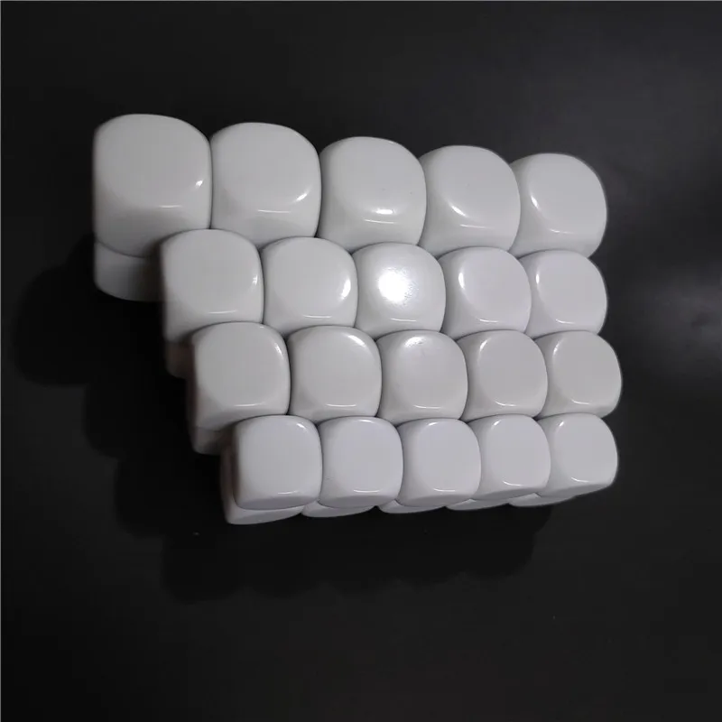 Set of 10 Smooth White DIY Dice for Creative Projects and Educational Use