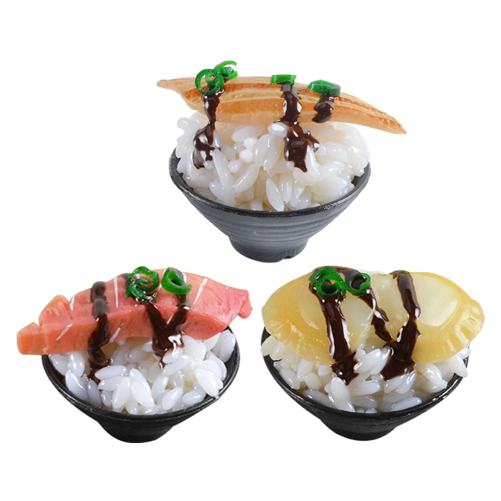 3 Pcs Simulation Sushi Pretend Play Food Kids for Kitchen Toy Plaything Fake Toys Child